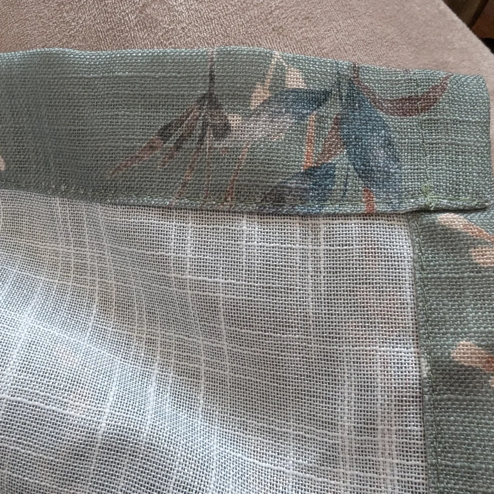 Floral Green Curtains set of 2